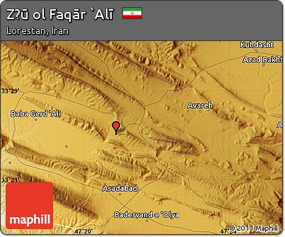 Physical Map of Z̄ū Ol Faqār `Alī