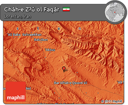 Political Map of Chāh-e Z̄ū Ol Faqār