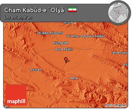 Political Map of Cham Kabūd-e `Olyā