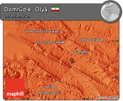 Political Map of Domrūd-e `Olyā