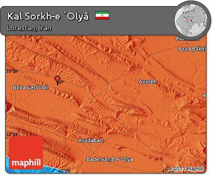 Political Map of Kal Sorkh-e `Olyā