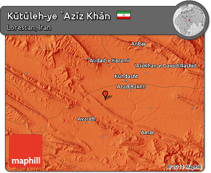 Political Map of Kūtūleh-ye `Azīz Khān