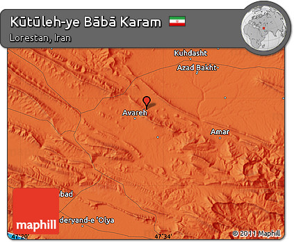 Political Map of Kūtūleh-ye Bābā Karam