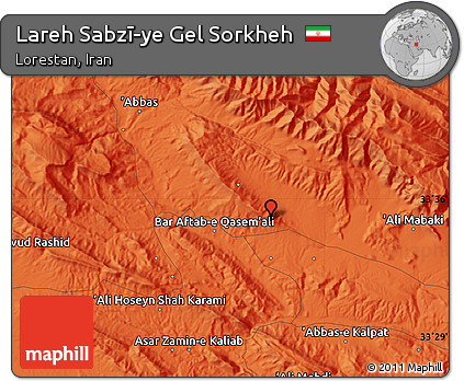 Political Map of Lareh Sabzī-ye Gel Sorkheh