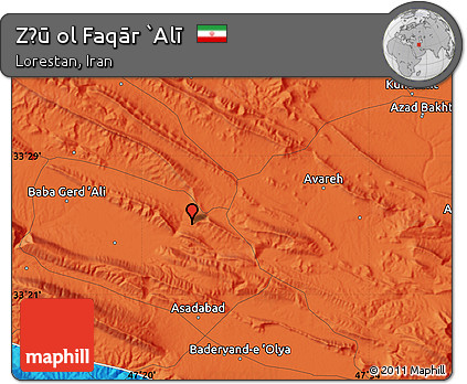 Political Map of Z̄ū Ol Faqār `Alī