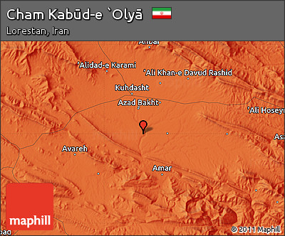 Political Map of Cham Kabūd-e `Olyā