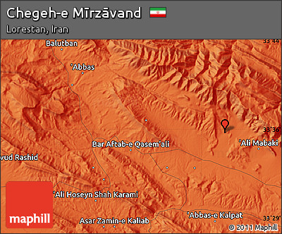 Political Map of Chegeh-e Mīrzāvand