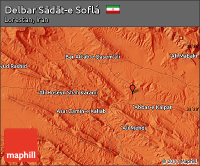 Political Map of Delbar Sādāt-e Soflá