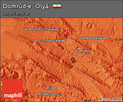 Political Map of Domrūd-e `Olyā