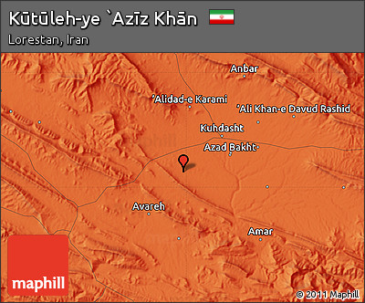 Political Map of Kūtūleh-ye `Azīz Khān