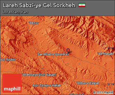 Political Map of Lareh Sabzī-ye Gel Sorkheh