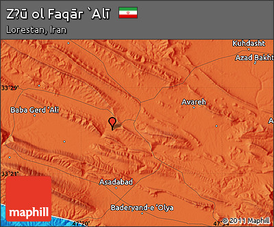 Political Map of Z̄ū Ol Faqār `Alī