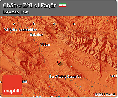 Political Map of Chāh-e Z̄ū Ol Faqār