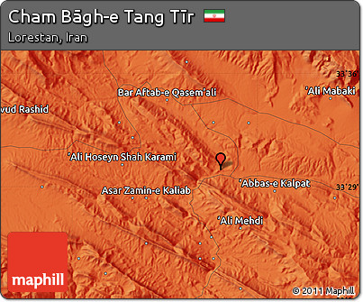 Political Map of Cham Bāgh-e Tang Tīr