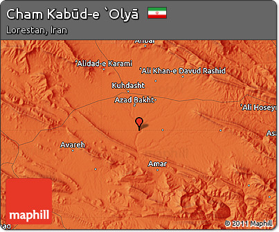 Political Map of Cham Kabūd-e `Olyā