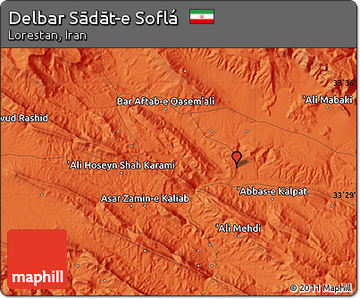 Political Map of Delbar Sādāt-e Soflá