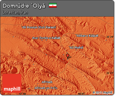 Political Map of Domrūd-e `Olyā