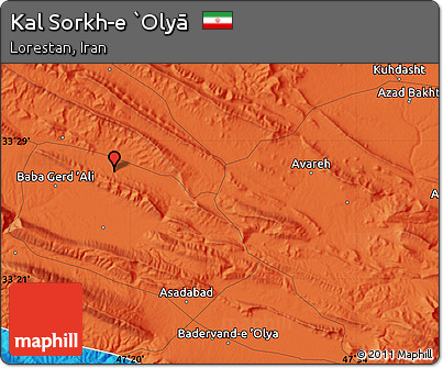 Political Map of Kal Sorkh-e `Olyā