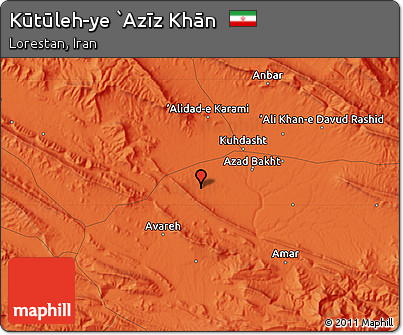 Political Map of Kūtūleh-ye `Azīz Khān