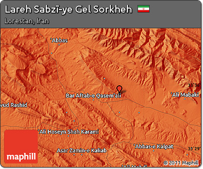 Political Map of Lareh Sabzī-ye Gel Sorkheh