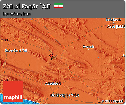 Political Map of Z̄ū Ol Faqār `Alī