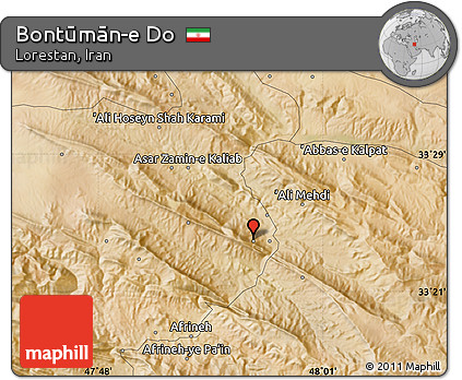 Satellite Map of Bontūmān-e Do