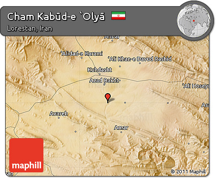 Satellite Map of Cham Kabūd-e `Olyā