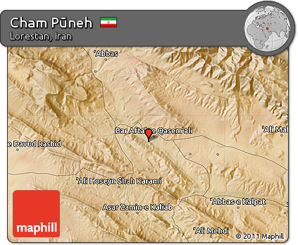 Satellite Map of Cham Pūneh