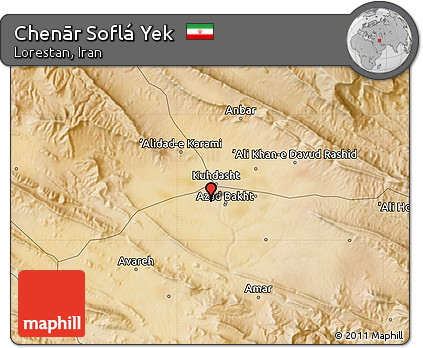 Satellite Map of Chenār Soflá Yek