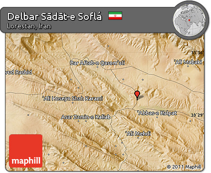 Satellite Map of Delbar Sādāt-e Soflá
