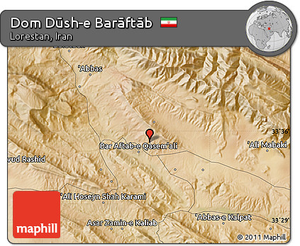 Satellite Map of Dom Dūsh-e Barāftāb