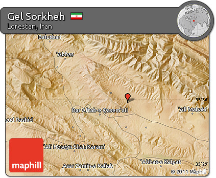 Satellite Map of Gel Sorkheh