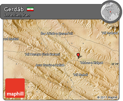 Satellite Map of Gerdāb