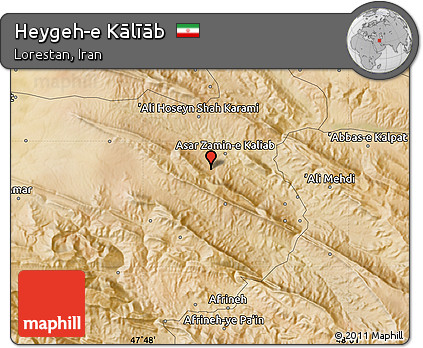 Satellite Map of Heygeh-e Kālīāb