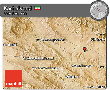 Satellite Map of Kachalvand