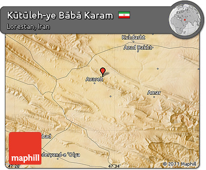 Satellite Map of Kūtūleh-ye Bābā Karam