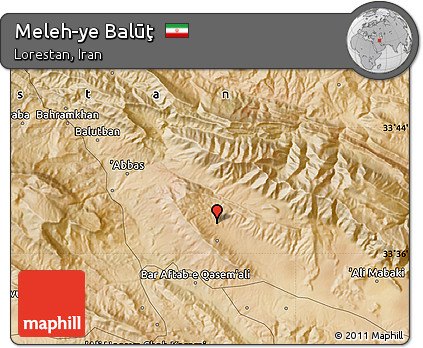 Satellite Map of Meleh-ye Balūţ