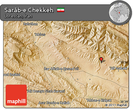 Satellite Map of Sarāb-e Chekkeh