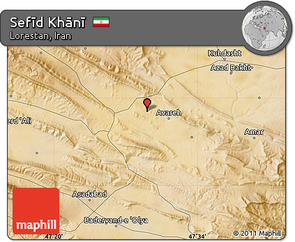 Satellite Map of Sefīd Khānī