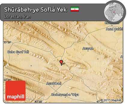 Satellite Map of Shūrābeh-ye Soflá Yek