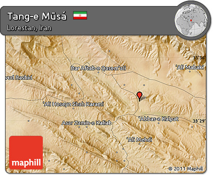 Satellite Map of Tang-e Mūsá