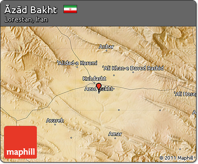 Satellite Map of Āzād Bakht