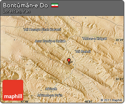 Satellite Map of Bontūmān-e Do