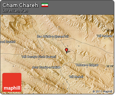 Satellite Map of Cham Chareh