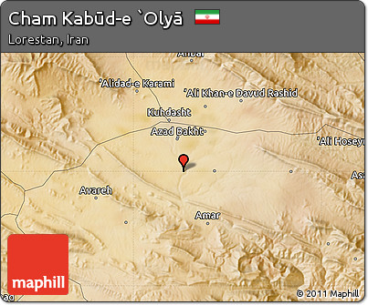 Satellite Map of Cham Kabūd-e `Olyā