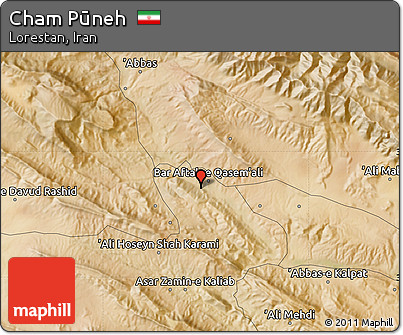Satellite Map of Cham Pūneh
