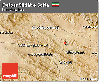 Satellite Map of Delbar Sādāt-e Soflá