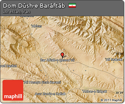 Satellite Map of Dom Dūsh-e Barāftāb