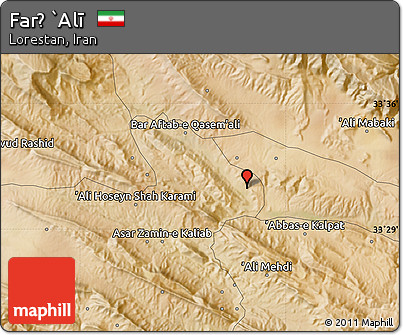 Satellite Map of Farẕ `Alī