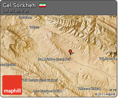 Satellite Map of Gel Sorkheh